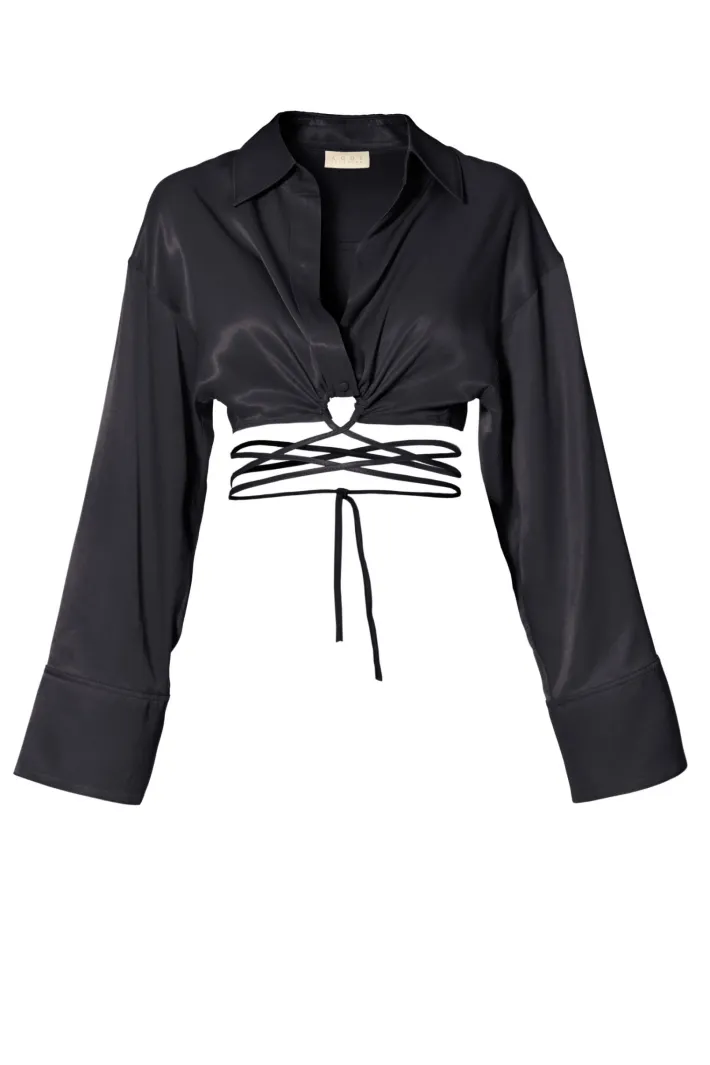 bluzka_lauren_glossy_blac_4.webp AGGI Bluzka Lauren Glossy Black^ Bluzki & Topy & Gorsety