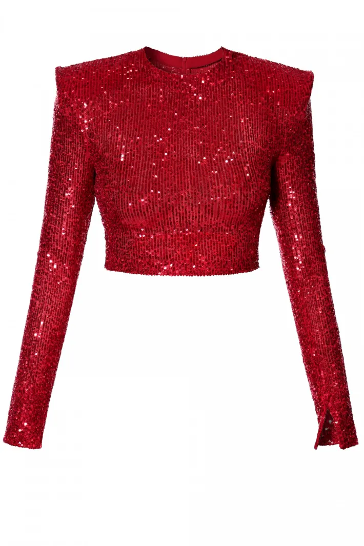 bluzka_zoey_red_sparkle_5.webp AGGI Bluzka Zoey Red Sparkle^ Bluzki & Topy & Gorsety | Love, Love