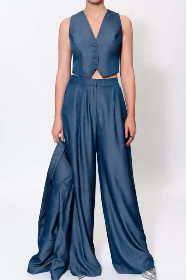AGGI Kamizelka Sylvia Navy Denim^ Kamizelki | Garnitury