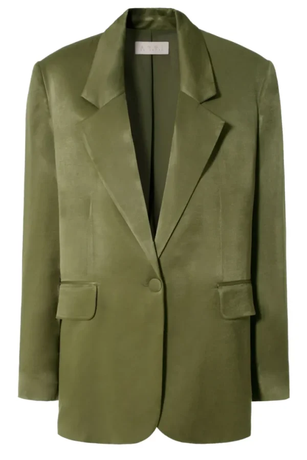 AGGI Marynarka Bellamy Satin Olive Branch^ Marynarki | Garnitury