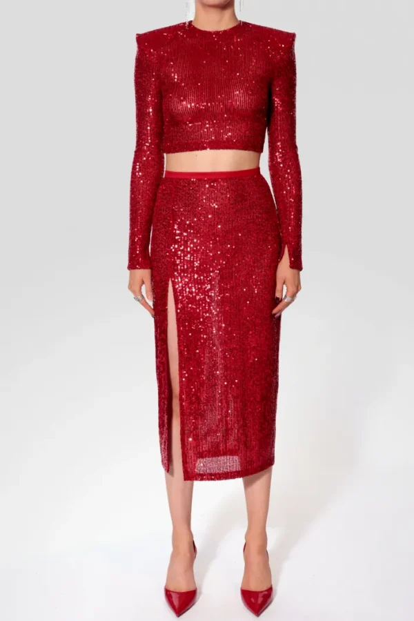 AGGI Spódnica Zuza Red Sparkle^ Spódnice | Love, Love