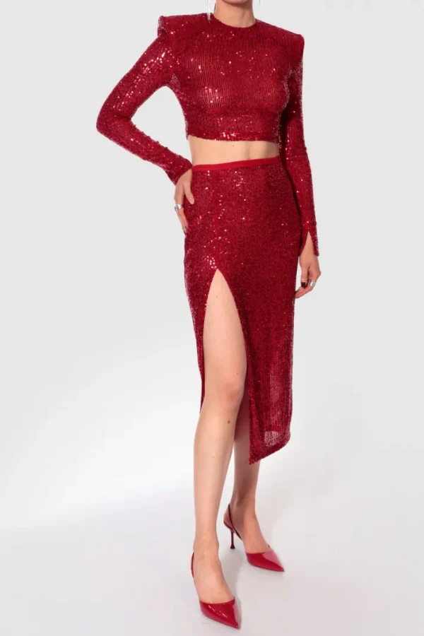 AGGI Spódnica Zuza Red Sparkle^ Spódnice | Love, Love