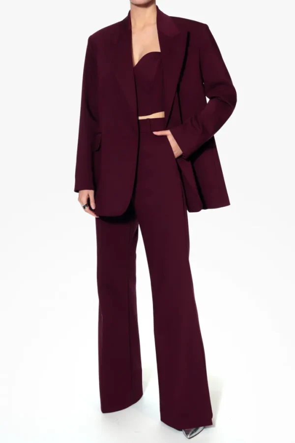 AGGI Spodnie Camilla Burgundy Wine^ Spodnie | Garnitury