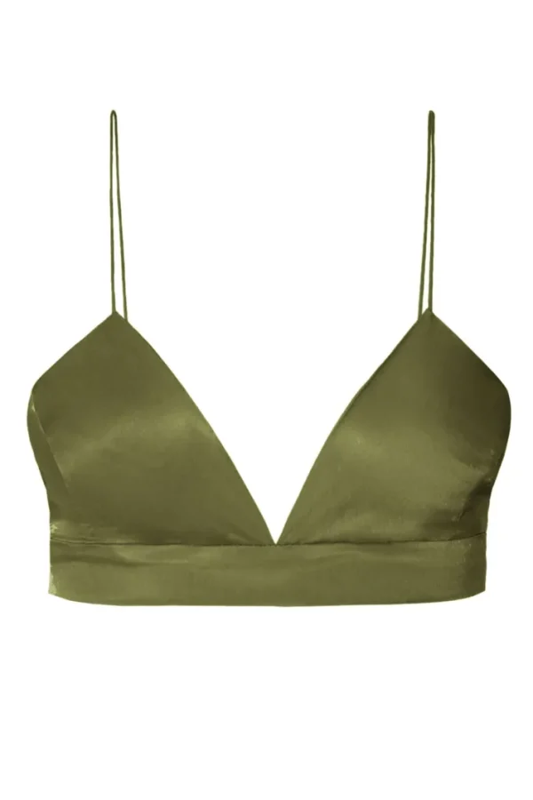AGGI Stanik Asha Satin Olive Branch^ Bluzki & Topy & Gorsety | Garnitury