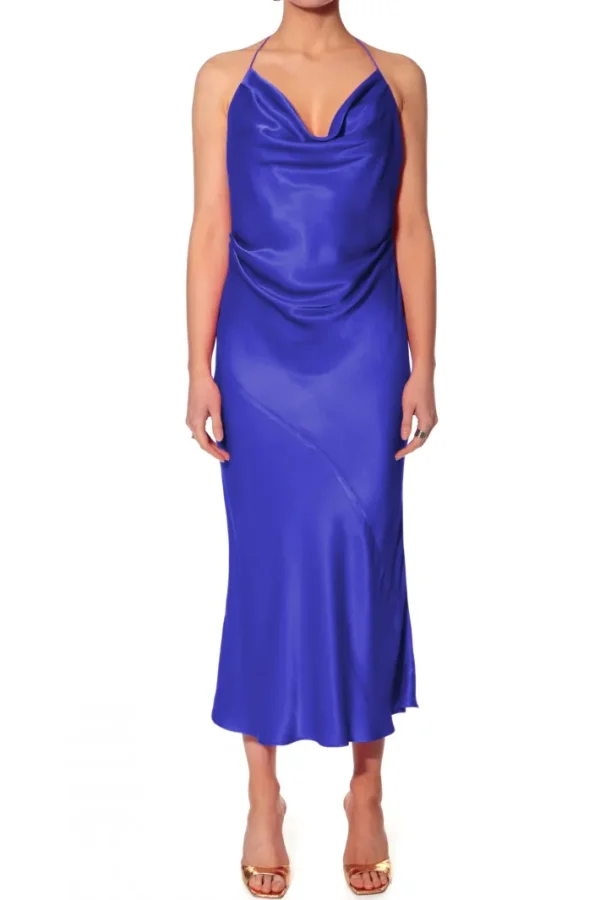 AGGI Sukienka Aurelia Satin Blue^ Sukienki
